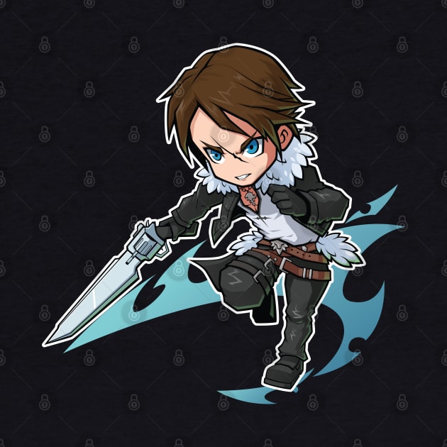 Squall Leonhart Chibi FF8 Fanart by Xar623